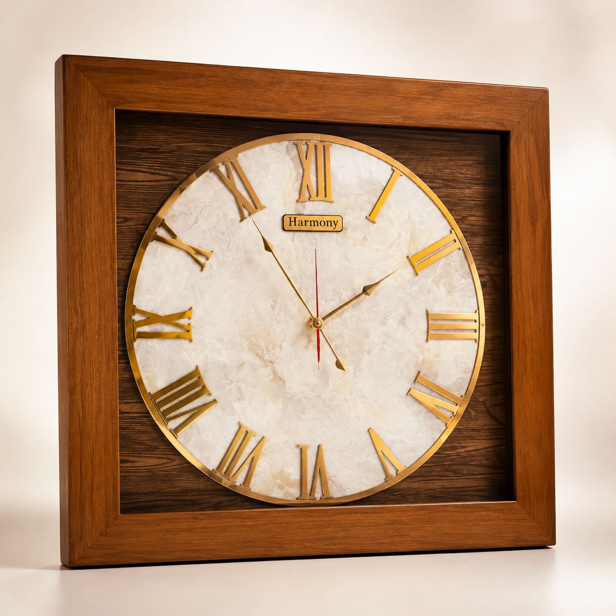 ساعت دیواری چوبی کلاسیک هارمونی کد 104 - سایز 60×60