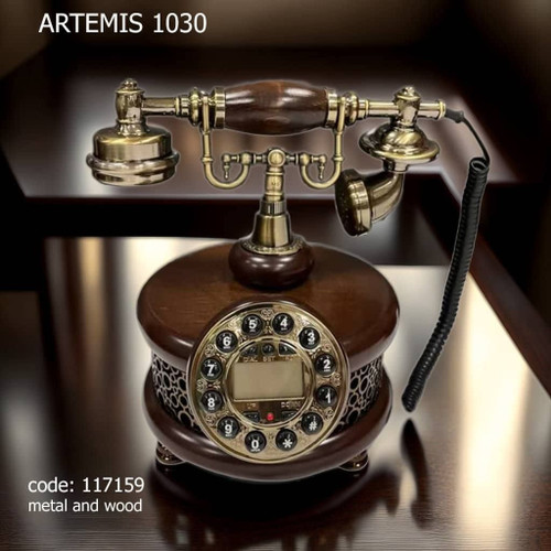 تلفن دکوری ارتمیس Artemis 1030 - طرح کلاسیک چوب و فلز