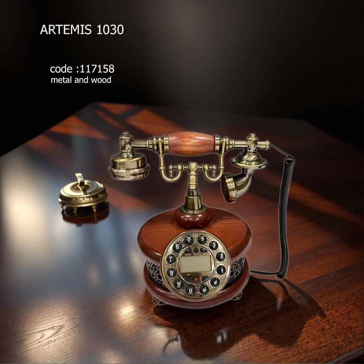 تلفن دکوری ارتمیس Artemis 1030 - طرح کلاسیک چوب و فلز