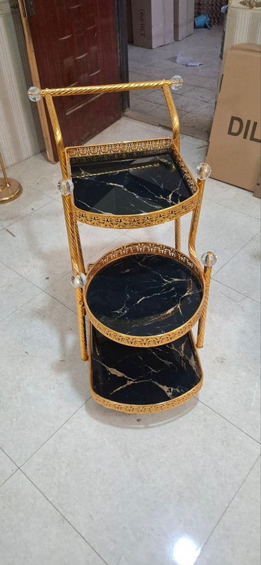 میز بار فلزی شیشه طرح سنگ مدل سری جدید