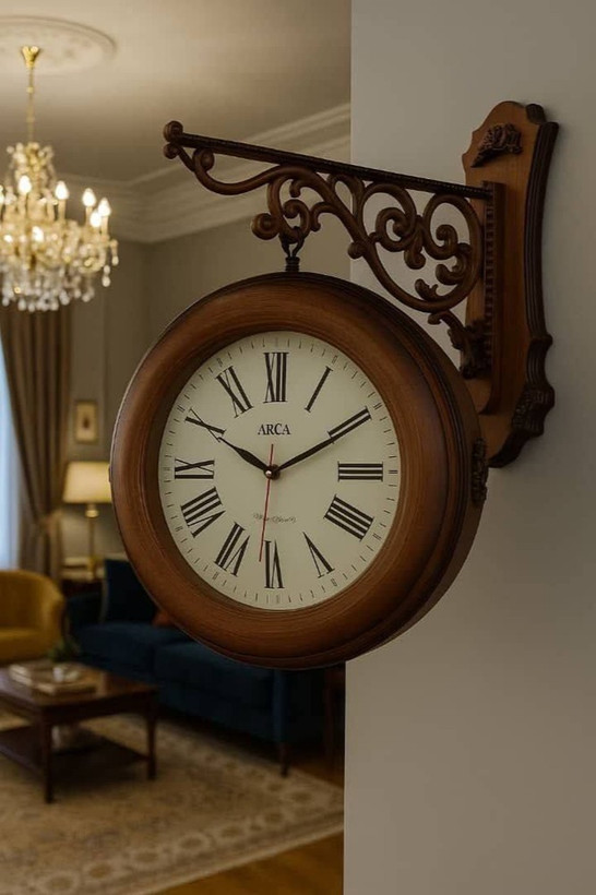 خرید ساعت دیواری دوطرفه ایستگاهی آرکا سایز 40 سانتی متر